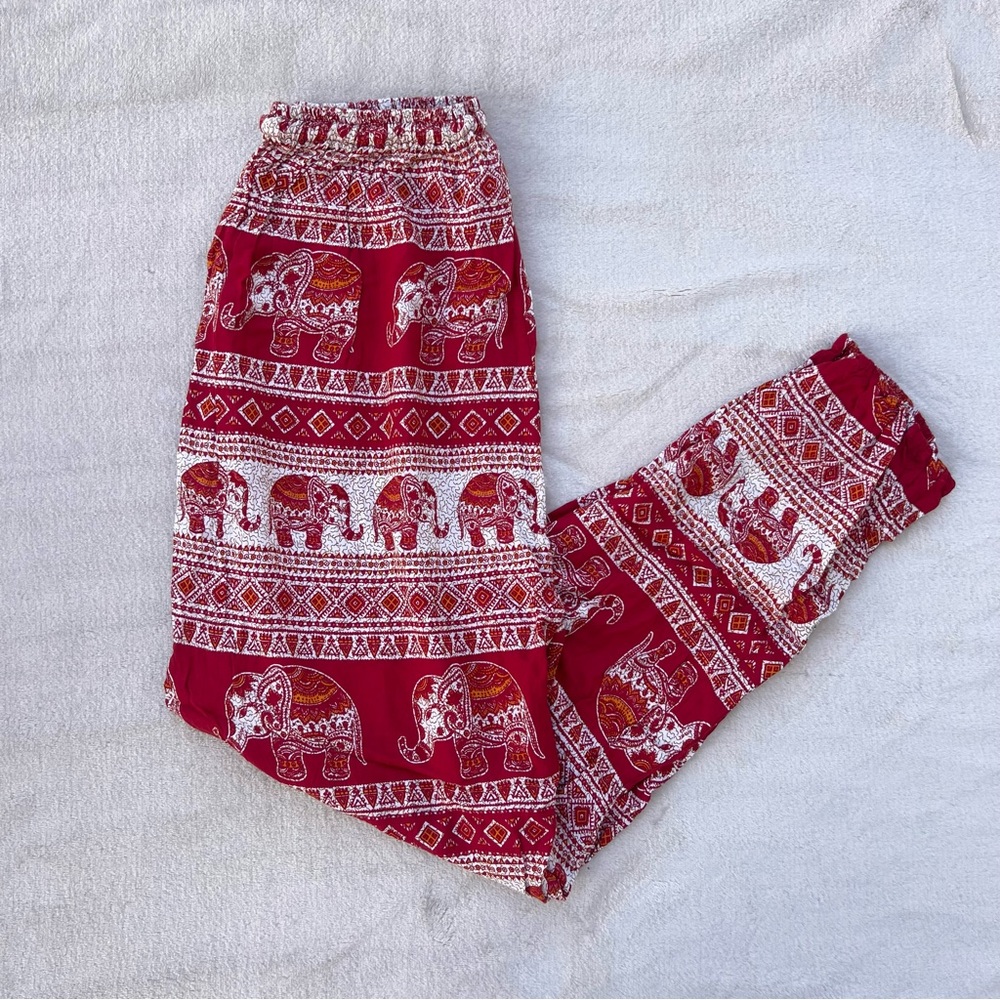 Red Hippie Harem Pants